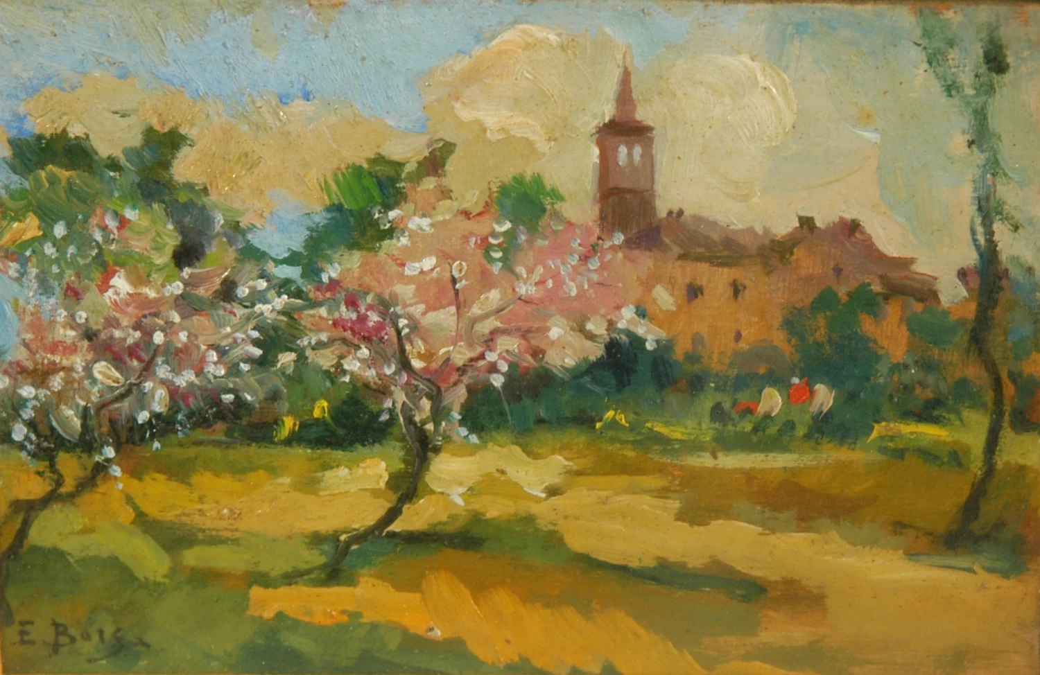 Paesaggio primaverile con chiesetta